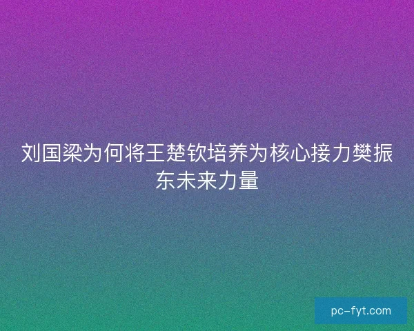 刘国梁为何将王楚钦培养为核心接力樊振东未来力量